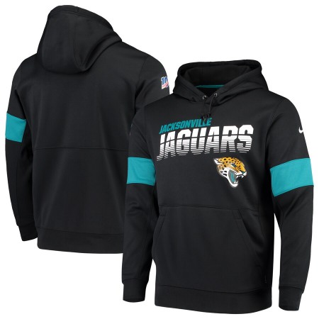 Men's Jacksonville Jaguars 2019 Black 100th Season Sideline Team Logo Performance Pullover Hoodie