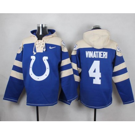 Nike Colts #4 Adam Vinatieri Royal Blue Player Pullover NFL Hoodie