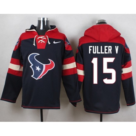 Nike Texans #15 Will Fuller V Navy Blue Player Pullover Hoodie