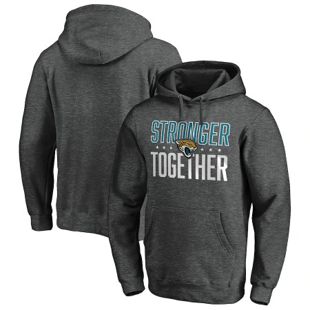 Men's Jacksonville Jaguars Heather Charcoal Stronger Together Pullover Hoodie