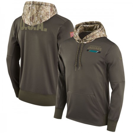 Men's Jacksonville Jaguars Nike Olive Salute to Service Sideline Therma Pullover Hoodie