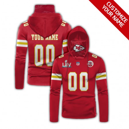 Men's Kansas City Chiefs 2020 Red With Super Bowl Patch Customize Hoodie Mask