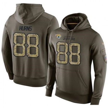 NFL Men's Nike Jacksonville Jaguars #88 Allen Hurns Stitched Green Olive Salute To Service KO Performance Hoodie