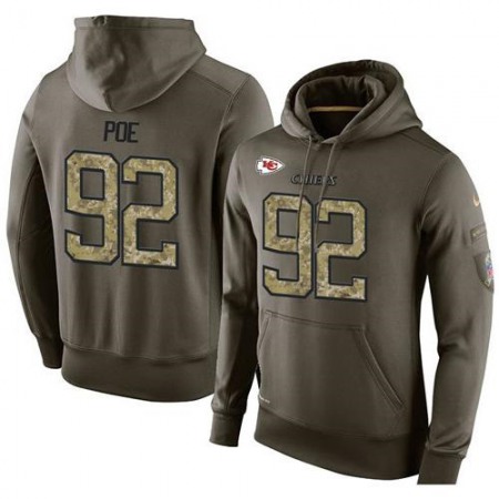 NFL Men's Nike Kansas City Chiefs #92 Dontari Poe Stitched Green Olive Salute To Service KO Performance Hoodie