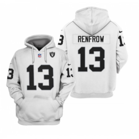 Men's Las Vegas Raiders #13 Hunter Renfrow 2021 White Pullover Hoodie