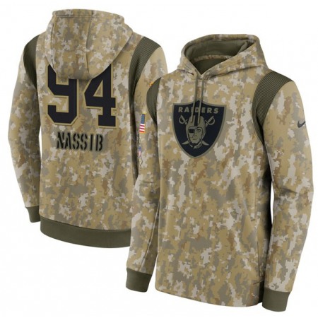 Men's Las Vegas Raiders #94 Carl Nassib Camo 2021 Salute To Service Therma Performance Pullover Hoodie