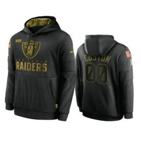 Men's Las Vegas Raiders ACTIVE PLAYER Custom 2020 Black Salute To Service Sideline Performance Pullover Hoodie