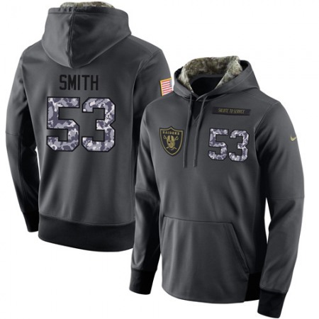 NFL Men's Nike Oakland Raiders #53 Malcolm Smith Stitched Black Anthracite Salute to Service Player Performance Hoodie