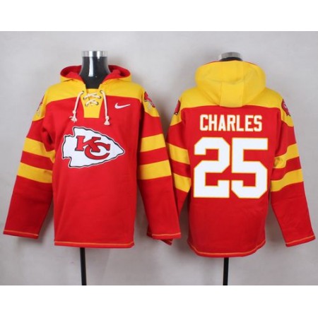 Nike Chiefs #25 Jamaal Charles Red Player Pullover NFL Hoodie