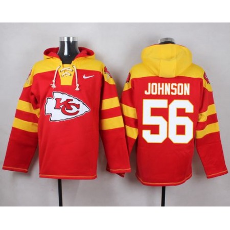 Nike Chiefs #56 Derrick Johnson Red Player Pullover NFL Hoodie