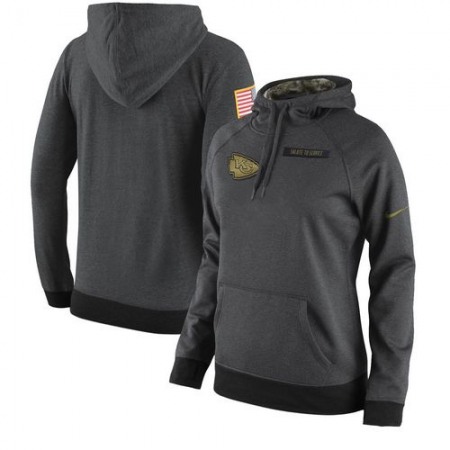 Women's Kansas City Chiefs Nike Anthracite Salute to Service Player Performance Hoodie