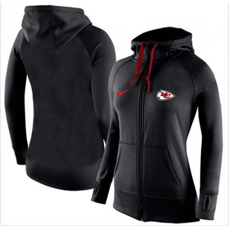 Women's Nike Kansas City Chiefs Full-Zip Performance Hoodie Black