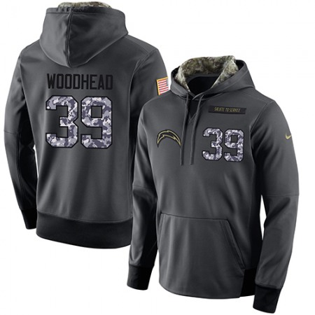 NFL Men's Nike San Diego Chargers #39 Danny Woodhead Stitched Black Anthracite Salute to Service Player Performance Hoodie