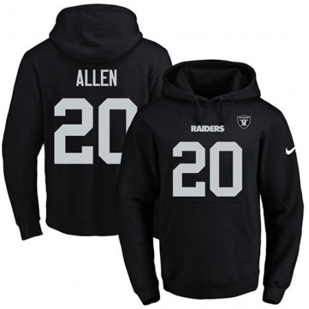 Nike Raiders #20 Nate Allen Black Name & Number Pullover NFL Hoodie