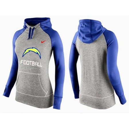 Women's Nike San Diego Chargers Performance Hoodie Grey & Blue_1