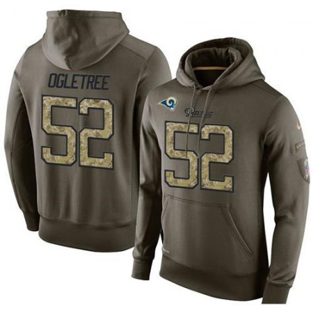 NFL Men's Nike Los Angeles Rams #52 Alec Ogletree Stitched Green Olive Salute To Service KO Performance Hoodie