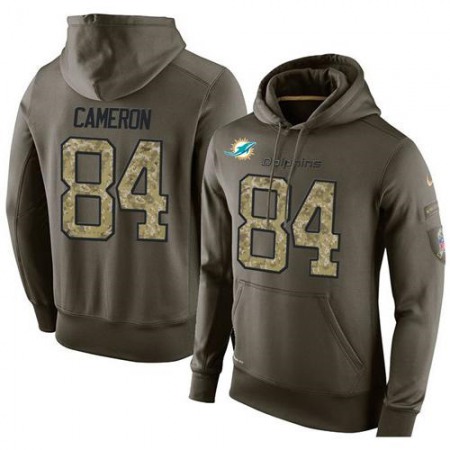 NFL Men's Nike Miami Dolphins #84 Jordan Cameron Stitched Green Olive Salute To Service KO Performance Hoodie