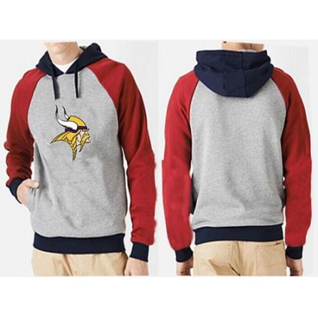 Minnesota Vikings Logo Pullover Hoodie Grey & Red