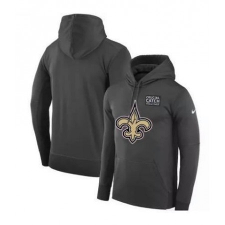 Men's New Orleans Saints 2019 Anthracite Crucial Catch Performa Hoodie