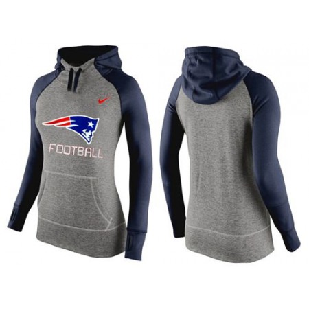 Women's Nike New England Patriots Performance Hoodie Grey & Dark Blue_1