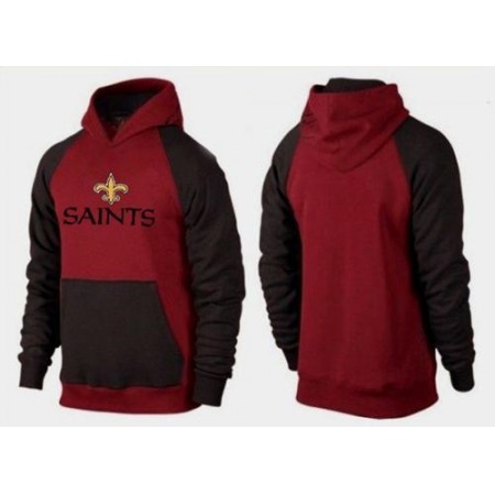 New Orleans Saints Authentic Logo Pullover Hoodie Burgundy Red & Black