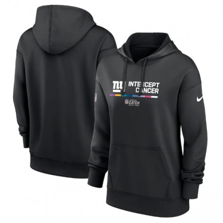 Women's New York Giants 2022 Black NFL Crucial Catch Therma Performance Pullover Hoodie(Run Small)