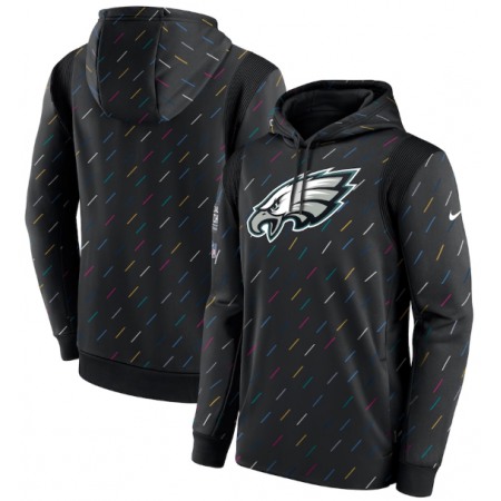 Men's Philadelphia Eagles 2021 Charcoal Crucial Catch Therma Pullover Hoodie