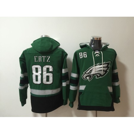 Men's Philadelphia Eagles #86 Zach Ertz Green All Stitched NFL Hoodie Sweatshirt