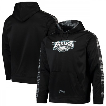 Men's Philadelphia Eagles Zubaz Black Tonal Oxide Pullover Hoodie