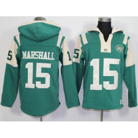 New York Jets #15 Brandon Marshall Green Player Winning Method Pullover NFL Hoodie