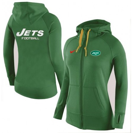 Women's Nike New York Jets Full-Zip Performance Hoodie Green