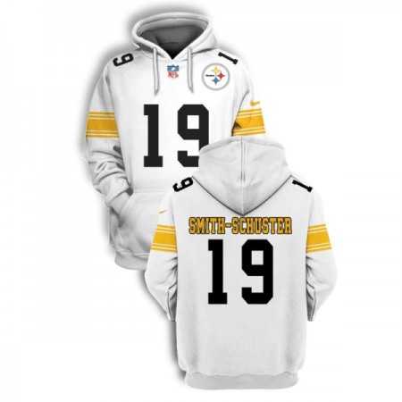 Men's Pittsburgh Steelers #19 JuJu Smith-Schuster 2021 White Pullover Hoodie