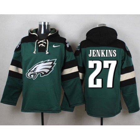 Nike Eagles #27 Malcolm Jenkins Midnight Green Player Pullover NFL Hoodie