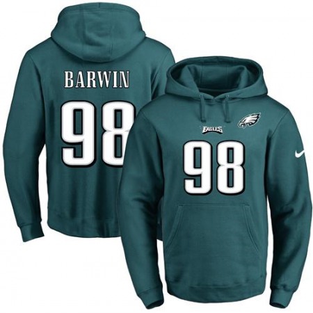 Nike Eagles #98 Connor Barwin Midnight Green Name & Number Pullover NFL Hoodie