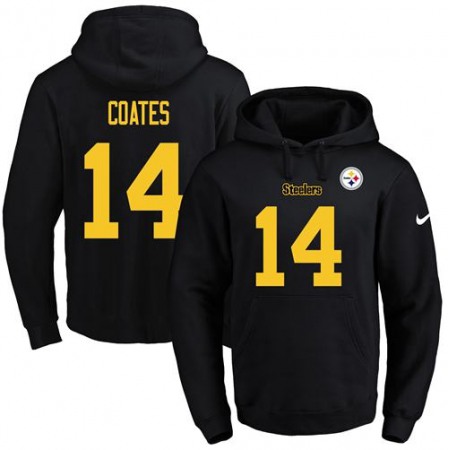 Nike Steelers #14 Sammie Coates Black(Gold No.) Name & Number Pullover NFL Hoodie