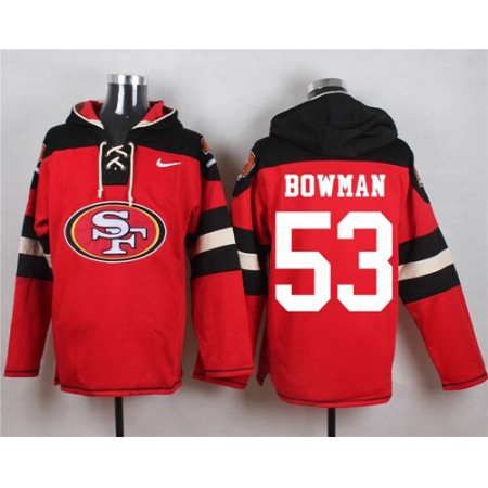 Nike 49ers #53 NaVorro Bowman Red Player Pullover NFL Hoodie