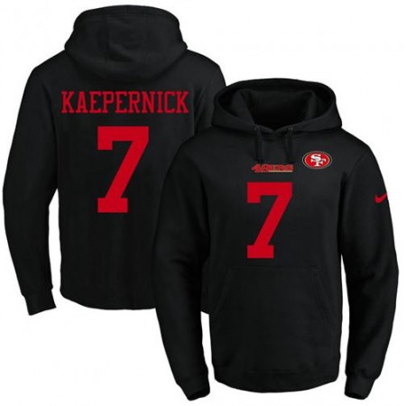 Nike 49ers #7 Colin Kaepernick Black Name & Number Pullover NFL Hoodie