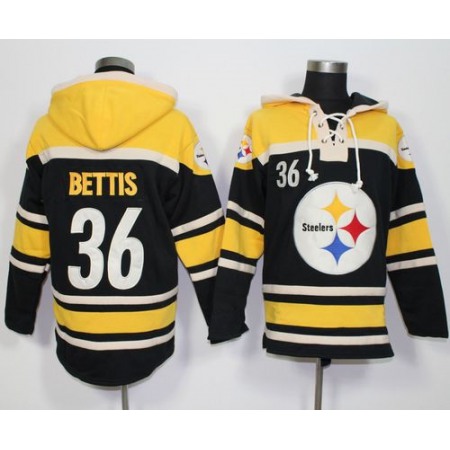 Nike Steelers #36 Jerome Bettis Black Sawyer Hoodie Sweatshirt NFL Hoodie