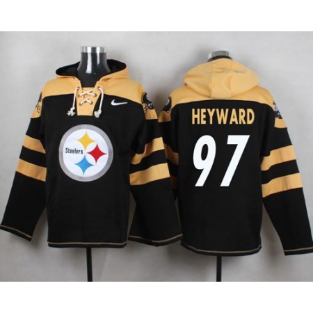 Nike Steelers #97 Cameron Heyward Black Player Pullover NFL Hoodie