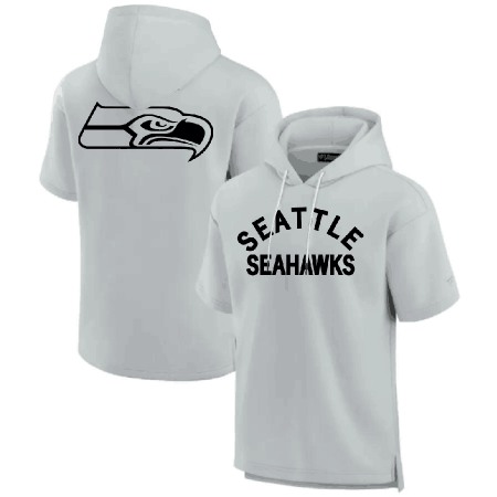 Men's Seattle Seahawks Gray Super Soft Fleece Short Sleeve Hoodie