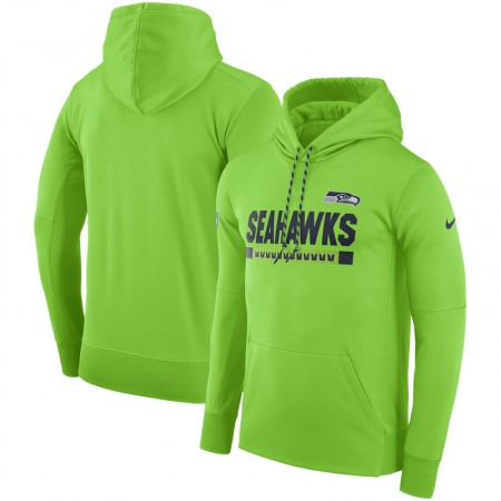 Men's Seattle Seahawks Nike Neon Green Sideline Team Name Performance Pullover Hoodie