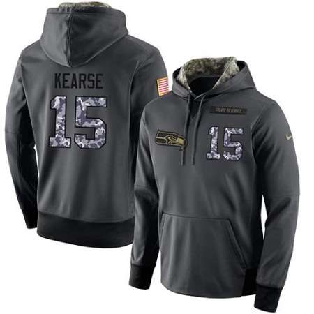 NFL Men's Nike Seattle Seahawks #15 Jermaine Kearse Stitched Black Anthracite Salute to Service Player Performance Hoodie