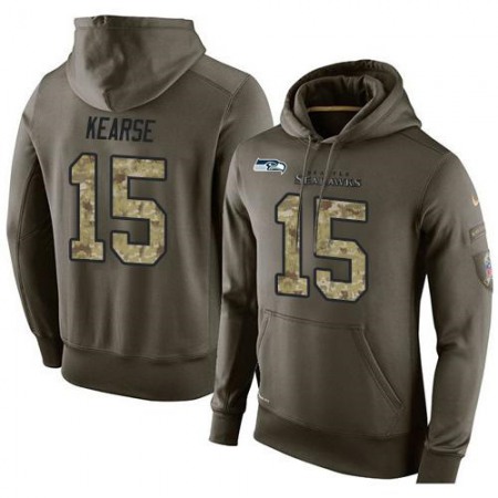 NFL Men's Nike Seattle Seahawks #15 Jermaine Kearse Stitched Green Olive Salute To Service KO Performance Hoodie