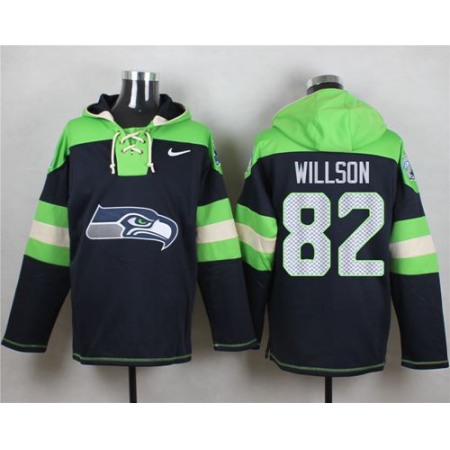 Nike Seahawks #82 Luke Willson Steel Blue Player Pullover NFL Hoodie