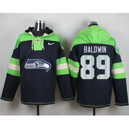 Nike Seahawks #89 Doug Baldwin Steel Blue Player Pullover NFL Hoodie