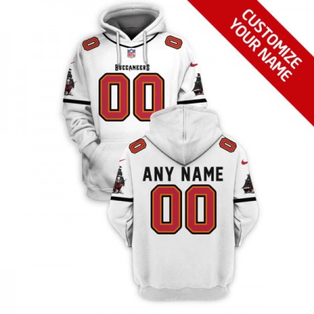 Men's Tampa Bay Buccaneers Active Player Custom 2021 White Pullover Hoodie