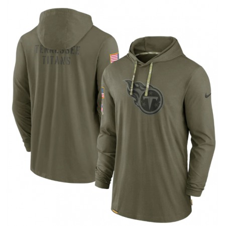 Men's Tennessee Titans 2022 Olive Salute to Service Tonal Pullover Hoodie