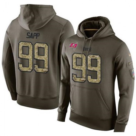 NFL Men's Nike Tampa Bay Buccaneers #99 Warren Sapp Stitched Green Olive Salute To Service KO Performance Hoodie