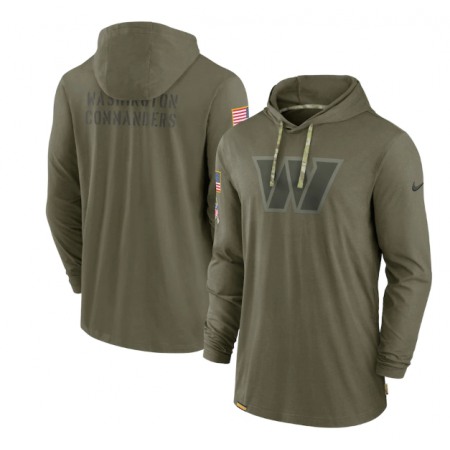 Men's Washington Commanders 2022 Olive Salute to Service Tonal Pullover Hoodie