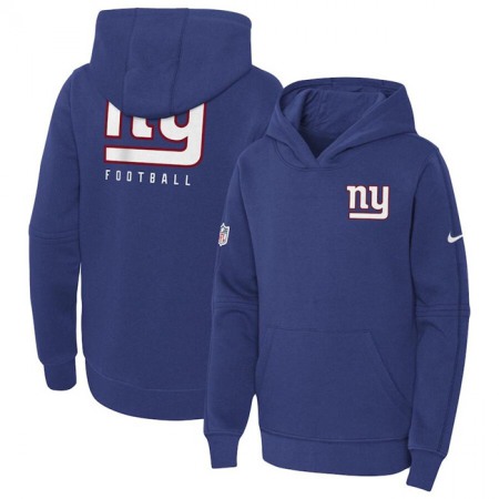 Youth New York Giants Blue Sideline Club Fleece Pullover Hoodie